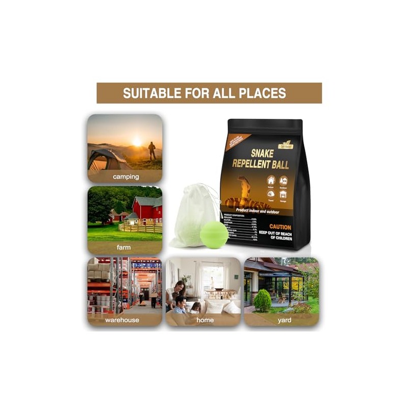 30 Pack Snake Repellent for Yard Powerful, Snake Away Repellent