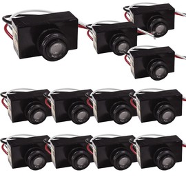HQRP 12-Pack Photocell Thermal Type Light Sensor Dusk to Dawn Wire-in Switch Photoelectric Control for Outdoor Lighting, Garage Lights, Barn Light, Street Lights, etc.