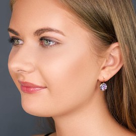 Nobel Women's Silver Earrings, Crystals, with French Hook, Silver, Crystal