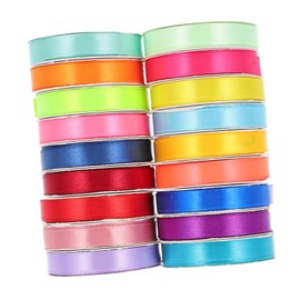 Operitacx 18rolls Satin Ribbon for Wrapping and Crafts Per Roll Vibrant Colors for Wedding and Party Decorations