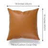 Faux Leather Pillow Cover, Modern Design, Camel, 18"x18"
