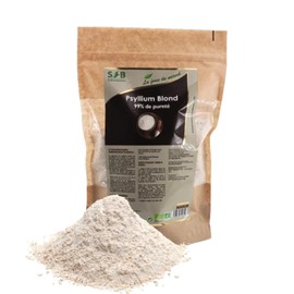 SFB Laboratoires - Organic Psyllium Blonde - Organic Psyllium Blonde Poedervormige Tegels - 99% Zuiverheid - Natuurlijk Gluten - en Lactosevrij - Geschikt voor veganists - Zak van 500 g