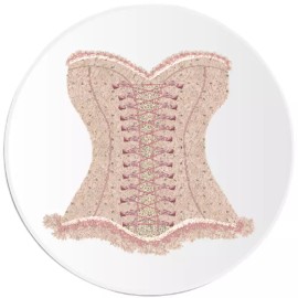 Kiwi Gifts Pink Vintage Corset - 3 Pack Circle Stickers 3 Inch