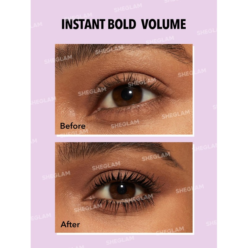 SHEGLAM Big Time Eyes Volume Mascara, Unbreakable, Hot Water Off,