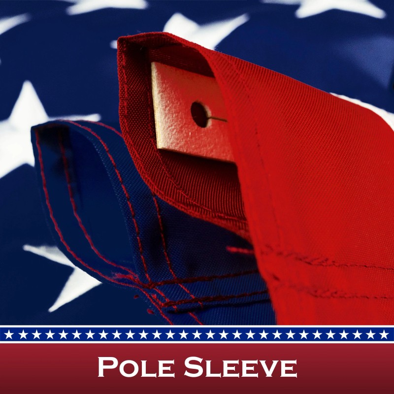 UD_USA American Flag 2x3FT 5-Pack Pole Sleeve Embroidered Polyester By