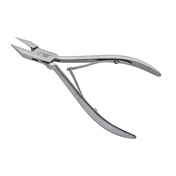 OTTO HERDER Nail Pliers – Corner Pliers Pointed 11.5 cm Stainless Steel Against Ingrown Toenails – Foot Care Corner Pliers for Working in the Nail Fold – with Screwed Double Ferrules