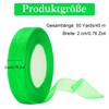 jijAcraft Organza Ribbon, Grass Green, 45 m Organza Ribbon, Decorative