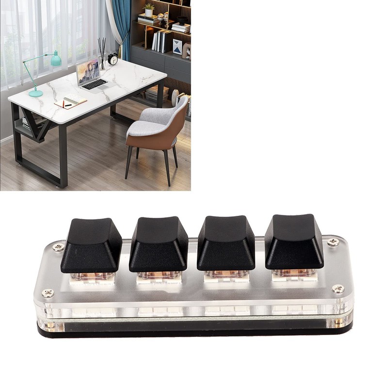 Programmable Macro Keyboard, Mechanical Gaming Macro Keyboard with Customized Knobs,
