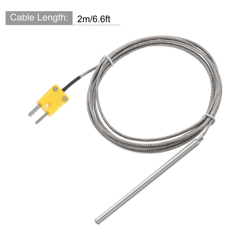 sourcing map 2pcs K Type Thermocouple with Plug, Meter Temperature