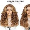 X-TRESS Big Elastic Curly Wave honey blonde Middle Part Lace