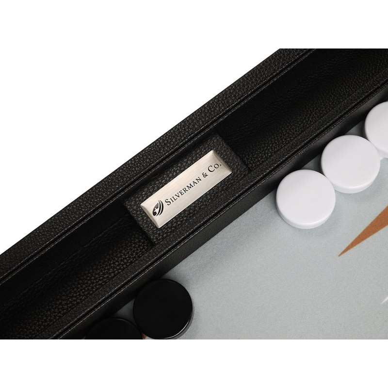 16-inch Premium Backgammon Set - Medium Size - Black Board,