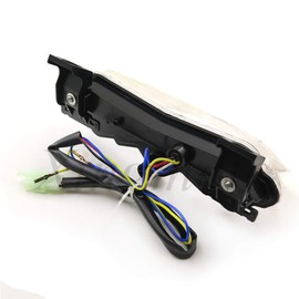 AfterMokit Replacement LED Tail Light Integrated with Turn Signals for Kawasaki Ninja ZX-6R ZX-6RR ZX600 ZX636 2003-2004 Z1000 2003-2006 Z750 2004 and Up 6 inch Hole Center Clear Lens