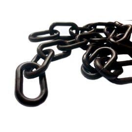 Black Plastic Chain Barrier 3 Meter Length, 8mm Thickness | Plastic Chain Link for Crowd Control | Safety Link for Construction, Road Safety Warehouse | Plastic Chain Barrier for Warning