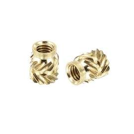 sourcing map 100Pcs M3x5.7x4.6mm Knurled Insert Nut, Brass Threaded Insert Embedment Nuts 3D Printing Brass Nuts for 3D Printing Parts Laptop Automotive Plastic Shell