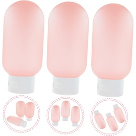 3 Botellas de Viaje 60ml PE para Champú y Loción, Rosa