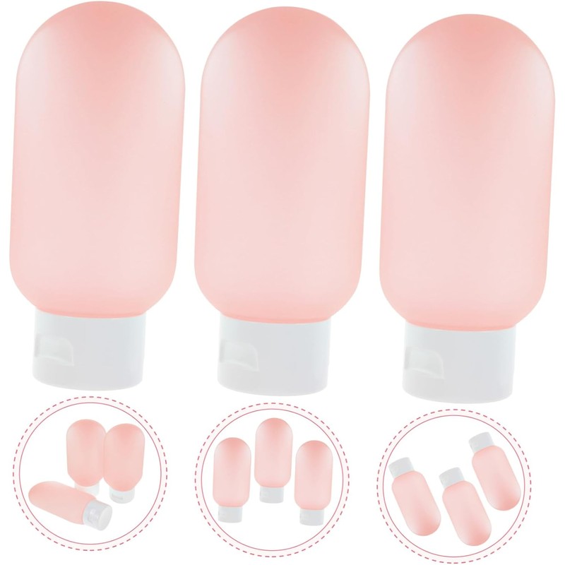 3 Botellas de Viaje 60ml PE para Champú y Loción,