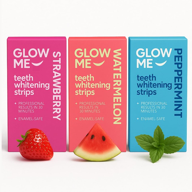 GLOWME Pap Teeth Whitening Strips – Peppermint Flavour, 28 Strips