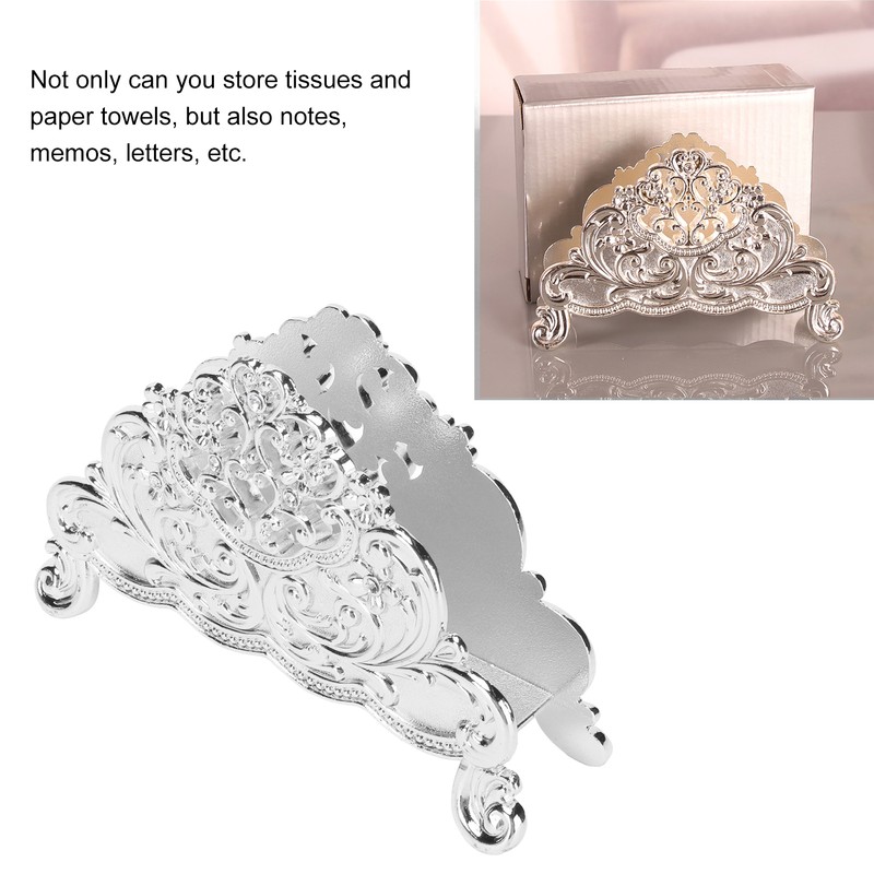 Napkin Holder European Style Metal Hollow Flower Pattern Paper Tissue