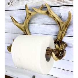 Deer Antler Wall Mounted Toilet Paper Roll Holder – Rustic Cabin Lodge Decor