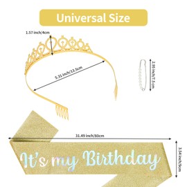 Araluky Birthday Crown and Sash - Women's Birthday Tiara and Crown