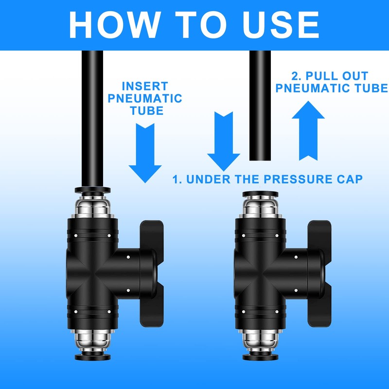 Nizirioo 8 mm Pneumatic Connector, Pack of 5 Pneumatic Valve