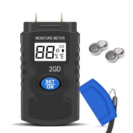 SURLABA Wood Moisture Meter, Pin-Type Moisture Detector for Wood, Drywall & Lumber with LCD Screen, Drywall Moisture Meter Auto-Off & Low Battery Indicator (6~42% Range)