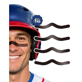 48 Pairs Sports Eye Black Stickers for Men Women, Baseball Football Softball Face Stickers Lacrosse Fans Eye Strips for Party Game Sport Supplies
