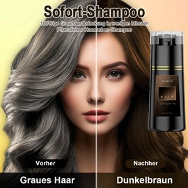Hair Dye Shampoo, Dark Brown Hair Dye Shampoo for Grey Hair, Botanical Formulation, No Hair Damage, No Bleach, Instant Hair Colour Shampoo for Men and Women, Hair Dye Shampoo 3 in 1 (Dark Brown)