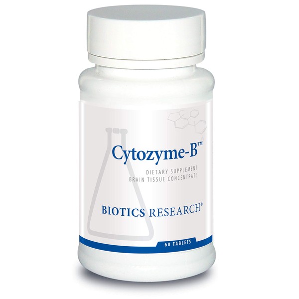 BIOTICS Research Cytozyme B Supports Brain Health. Raw Lamb Brain. Improves Memory. Supports Mental Clarity and Acuity. Potent Antioxidant Activity, SOD, Catalase, 60 Tablets
