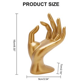 DELORIGIN Gold Hand Jewelry Display Holder, OK Decorative Mannequin Hand Jewelry Holder, Hand Bracelet Ring Organizer Jewelry Stand Storage Hand Jewelry Watch Stand For Bracelets Photo Props