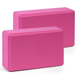 Flintronic Yoga Blocks Set of 2, Sports Yoga Blocks, Gym Bricks, Non-Slip Lightweight Yoga Block, High-Density EVA Foam Yoga Blocks for Yoga Pilates Training and Home Exercise, Rose Red