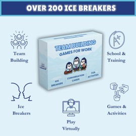 Team Building Games for Work – 200 Conversation Cards for Team Building. Fun Office Games and Conversation Starter Cards for Meetings and Group Activities. Ice Breakers Perfect for Work and School