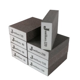 Jamiikury 8pcs Sanding Blocks Assortment Kit, Sponge Sand Block Washable and Reusable, Wet & Dry Sandpaper Block - 36/60/80/150 Grit x 1pcs, 120/220 Grit x 2pcs