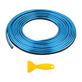 JUSTTOP Car Interior Moulding Trim Strip, 32.8 Ft DIY Flexible Strip Car Electroplating Decor with Installing Tool, Auto Gap Filler Insert Moulding Trim for Air Vent Dashboard (Blue)