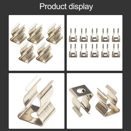 10PACK U Clips Holder Brackets, Stainless Steel Spring Terry Clips Metal Tool Holder Wall Mount Storage Hangers For Garden Tools Brooms Brushes Rakes Garage Organization