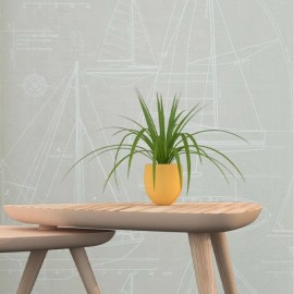 Wallquest Beige Cream nautical blueprint sailing boat coastal Marine drawings wallpaper 3D - sample 8.5 inches x 11 inches