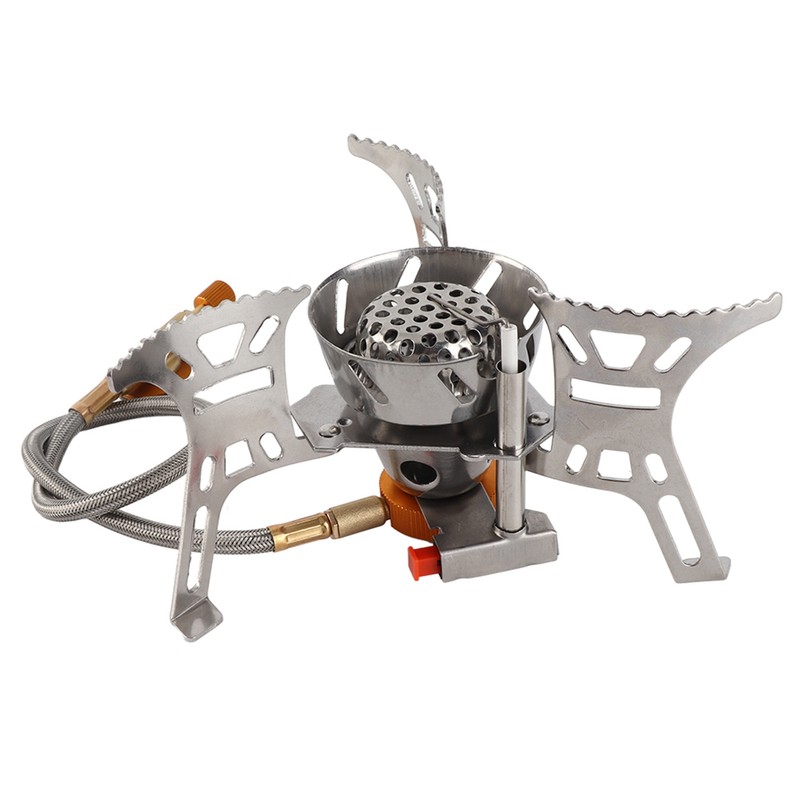 Camping Gas Stove with Gas Adapter Set Improves Burning Efficiency