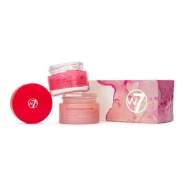 W7- Duo exfoliante labial y mascarilla labial nocturna Sweet Dreams - Set de regalo de 2 piezas - Sabor a fresa - Exfolia,                            