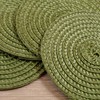 Round Braided Woven Polypropylene Plastic Coaster Set of 4 (Mossy