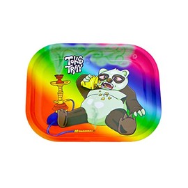 Puff Puff Panda Premium Trippy Rolling Tray | Small Metal - (7"x5.5")