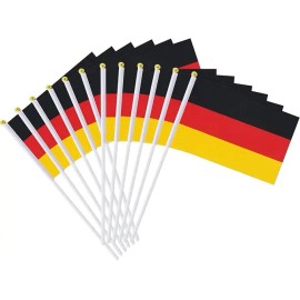 Germany Hand Waving Flag, 6*50 Inch 20Pcs, for Party Parade Festival Carnival Celebration Sports RallyColor: DEHF-2030-50-BAG, Size: 11.8-7.8inch 20pcs