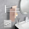 GERZWY Bathroom Hand Towel Rack 3-Bar Folding Arm Swivel Hanger