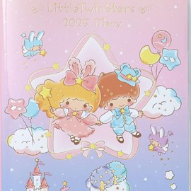 Sanrio 456322 B6 2025 Planner (Block Type), Little Twin Stars, Diary, Begins October 2024, Planning Stickers/Bookmark Included