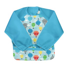 green sprouts Easy-wear Long Sleeve Bib | Waterproof Protection | Flipped Pocket, Soft Material, Easy Clean Smock