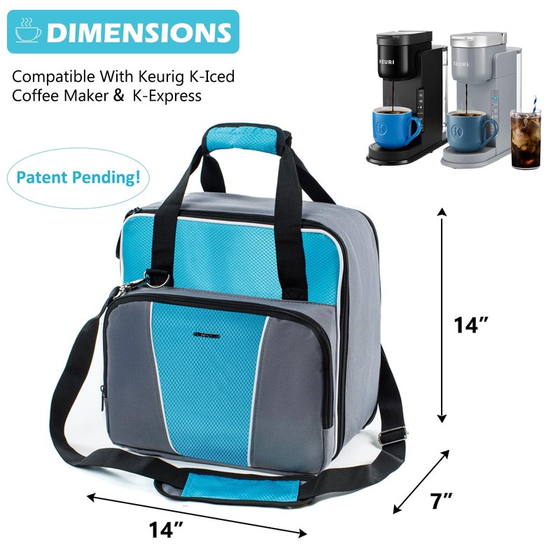 BAGSPRITE Keurig K-Express Coffee Maker Travel Bag, K-Iced Single Serve