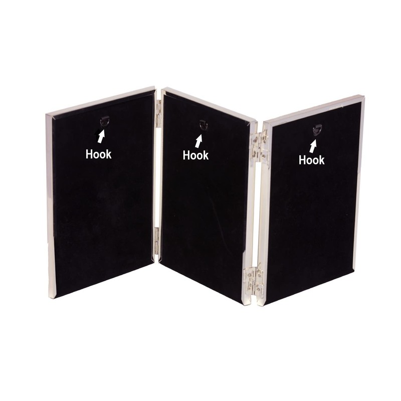 3.5 x 5-inch Silver Thin Edge TRIPLE PORTRAIT Photo Frames