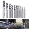 ASNOMY 10pcs 4-Flute End Mill Set, Metric CNC Milling Cutter