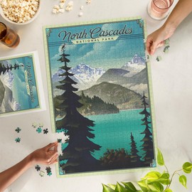 Lantern Press 1000 Piece Jigsaw Puzzle, North Cascades National Park, Washington, Lithograph National Park Series