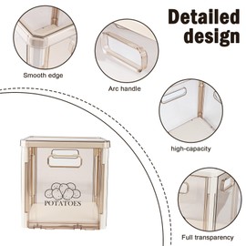 Xbopetda Potato Storage Bin With Lid and Handle - Stackable Container for Onions and Vegetables - Plastic Box Holder for Pantry Organization, BPA Free