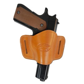 Barsony New Quick Slide Gun OWB Saddle Tan Leather Holster for COLT 1911 Left